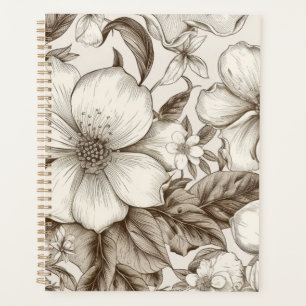 Vintage Floral Sepia Pattern (14) Planner