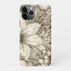 Vintage Floral Sepia Pattern (3) iPhone 11Pro Case