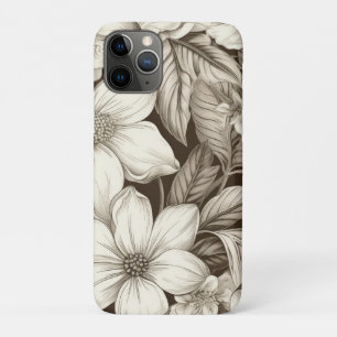 Vintage Floral Sepia Pattern (6) iPhone 11 Pro Case
