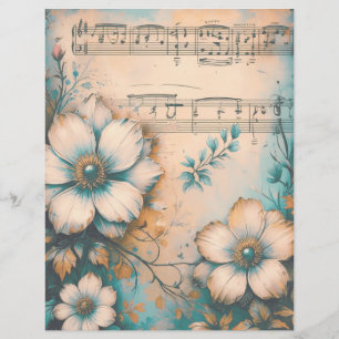 Vintage Floral Shabby Chic Scrapbook Paper