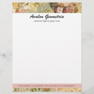 Vintage Floral Shabby Geometric Modern Boutique Letterhead Design