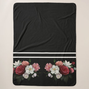 vintage floral sherpa blanket