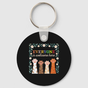 Vintage Floral Shirt Everyone Is Welcome Here Idah Key Ring