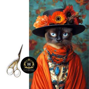 Vintage Floral Siamese Cat Decoupage  Tissue Paper