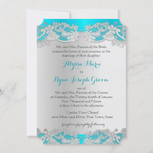 Vintage Floral Silver Design Invitation