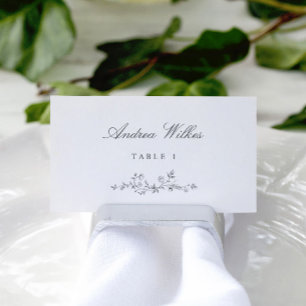 Vintage Floral Silver / Grey Wedding Escort Cards