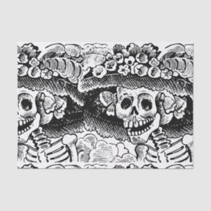 Vintage Floral Skull Halloween Tissue Paper