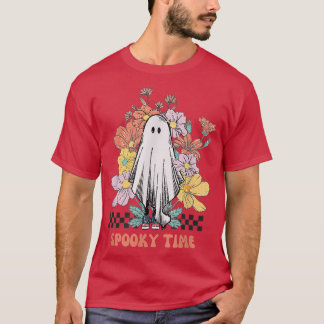 VINTAGE FLORAL SPOOKY TIME, CUTE HALLOWEEN SPIRIT, T-Shirt