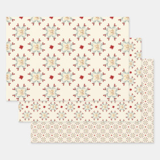 Vintage Floral Star Christmas Gift Wrap