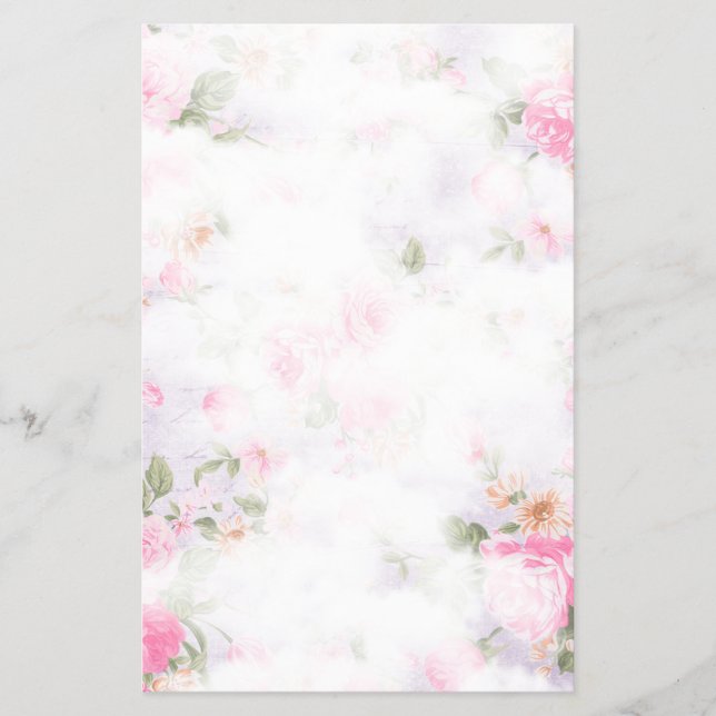 Vintage Floral Stationery Paper (Front)