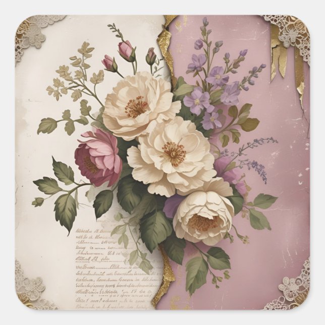 Vintage Floral - Stickers  (Front)