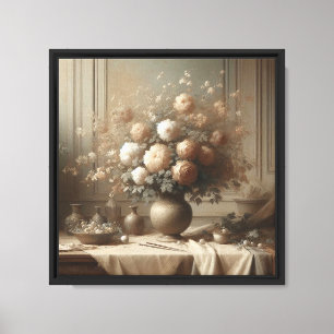 Vintage Floral Still Life Canvas Print
