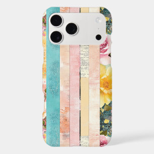 Vintage Floral Stripe Collage in Pastels