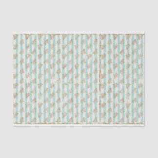 Vintage Floral Stripe Shabby Chic Decoupage Tissue Paper