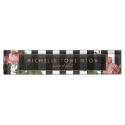 Vintage Floral Striped Desk Nameplate