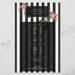 Vintage Floral Striped Salon Flyer