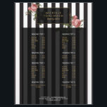 Vintage Floral Striped Salon Large Flyer<br><div class="desc">Coordinates with the Vintage Floral Striped Salon Business Card Template by 1201AM. Your name or business name is elegantly displayed over a black and white striped background with a vintage floral illustration overlay for a very chic and stylish aesthetic. This customised flyer template is great for using as your menu...</div>