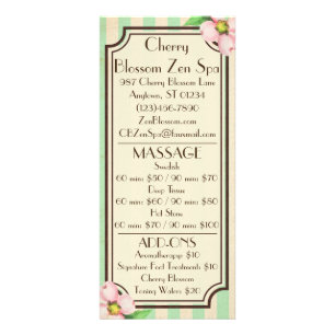 Vintage Floral & Stripes Menu Cards