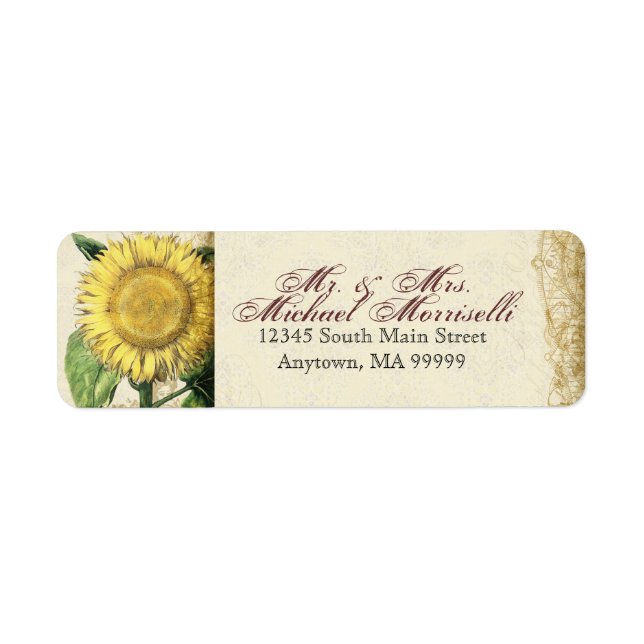 Vintage Floral Sunflowers - Autumn Fall Wedding (Front)