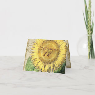 Vintage Floral Sunflowers - Autumn Fall Wedding Card
