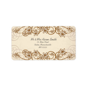 Vintage Floral Swirl Customisable Address Labels