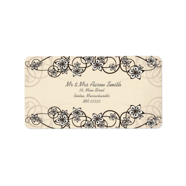 Vintage Floral Swirl Customisable Address Labels (Front)