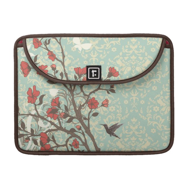 Vintage floral swirls damask macbook pro sleeve (Front Closed)