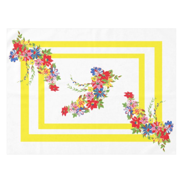 Vintage Floral Tablecloth (Front (Horizontal))