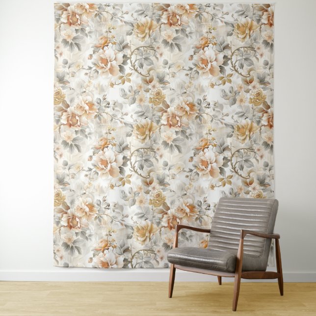 Vintage Floral Tapestry (In Situ)