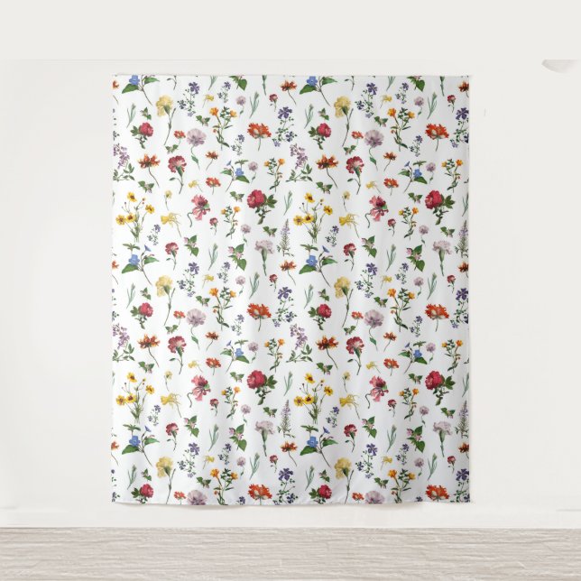 Vintage Floral Tapestry - Flower Backdrop (Front)