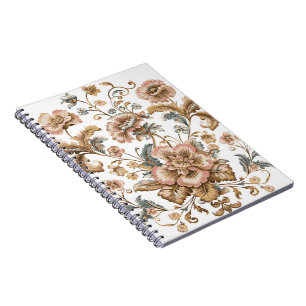 Vintage Floral Tapestry Spiral Notebook French