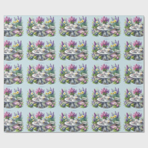 Vintage Floral Tea Party in Garden Wrapping Paper