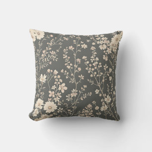 Vintage Floral Textile Design.Modern Outdoor Throw Cushion