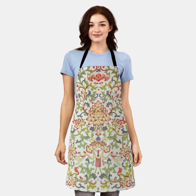 Vintage Floral Textile Flowers Art Pattern  Apron (Worn)