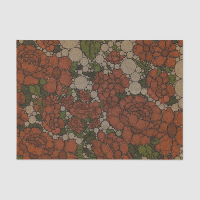Vintage Floral Texture Abstract Tissue Paper (Front)