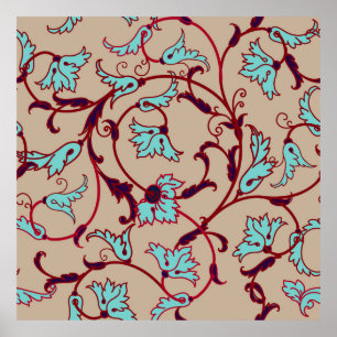 Vintage floral texture pattern. Seamless pattern,  Poster