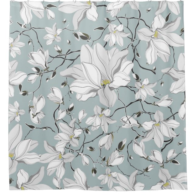 Vintage Floral Texture Seamless Pattern Shower Curtain (Front)
