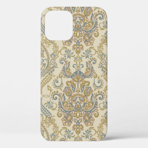 Vintage Floral textured design. Damask Seamless vi iPhone 12 Case