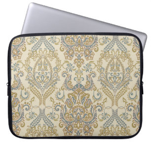 Vintage Floral textured design. Damask Seamless vi Laptop Sleeve