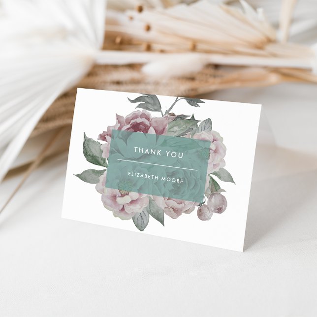 Vintage Floral Thank You Card | Jade (Creator Uploaded)