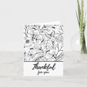 Vintage Floral Thankful Thanksgiving Holiday Card