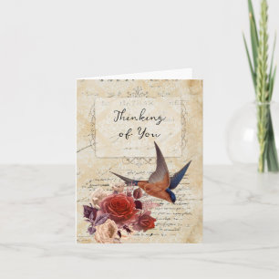Vintage Floral Thinking of You Card