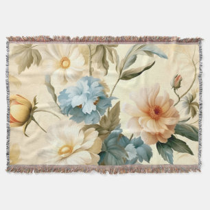 Vintage Floral Throw Blanket