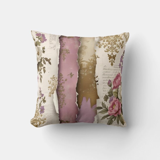 Vintage Floral - Throw Pillow  (Front)