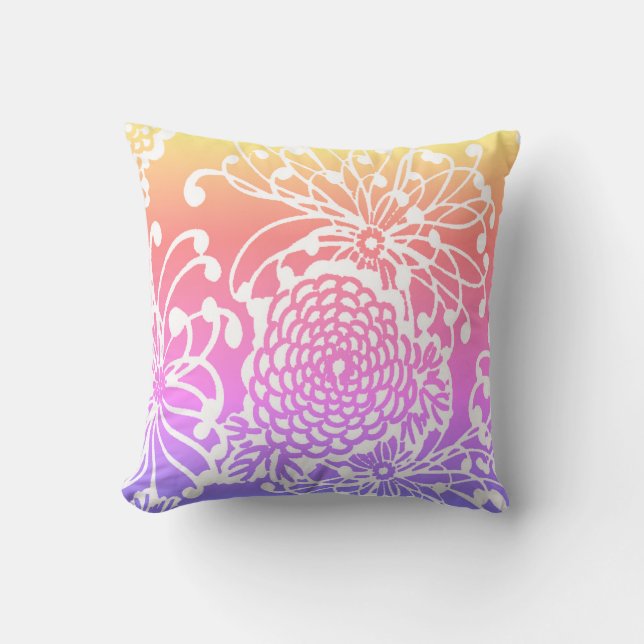 Vintage Floral  Throw Pillow (Front)