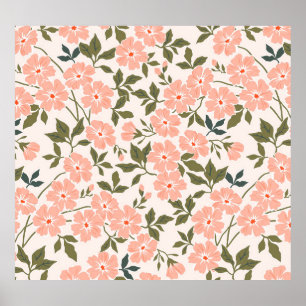 Vintage Floral: Trendy Small Flowers. Poster