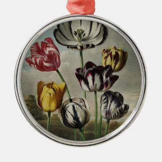 Vintage Floral Tulip Painting Metal Tree Decoration