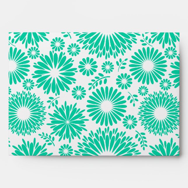 Vintage floral turquoise Envelope (Front)