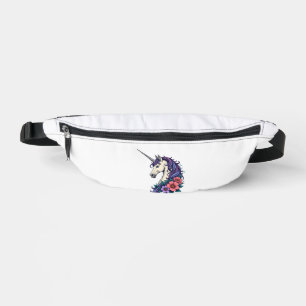 Vintage Floral Unicorn Portrait Psychedelic Fantas Bum Bags