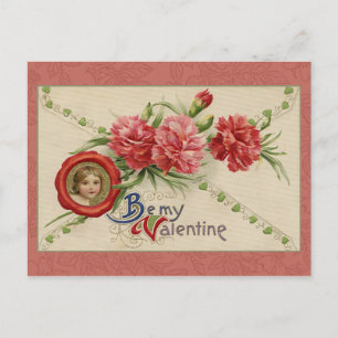 Vintage Floral Valentine Holiday Postcard